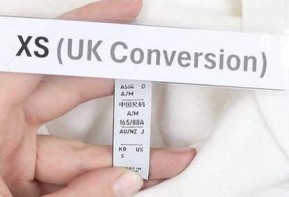 Adidas Neo Womens White XS Pullover Hoodie Graphic Print Cotton Blend