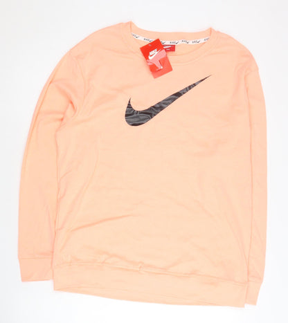 Nike Women’s Orange 2XL Pullover Sweatshirt Logo Crew Neck