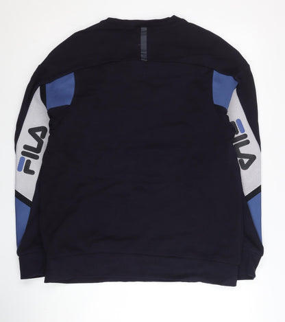 Mens UK Size S FILA Blue Pullover Sweatshirt