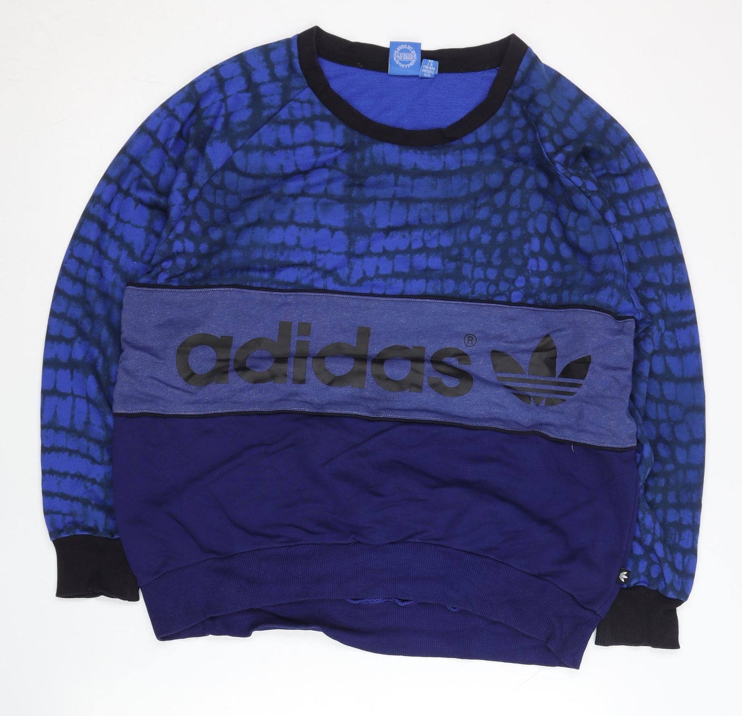 Mens UK Size S adidas Blue Pullover Sweatshirt