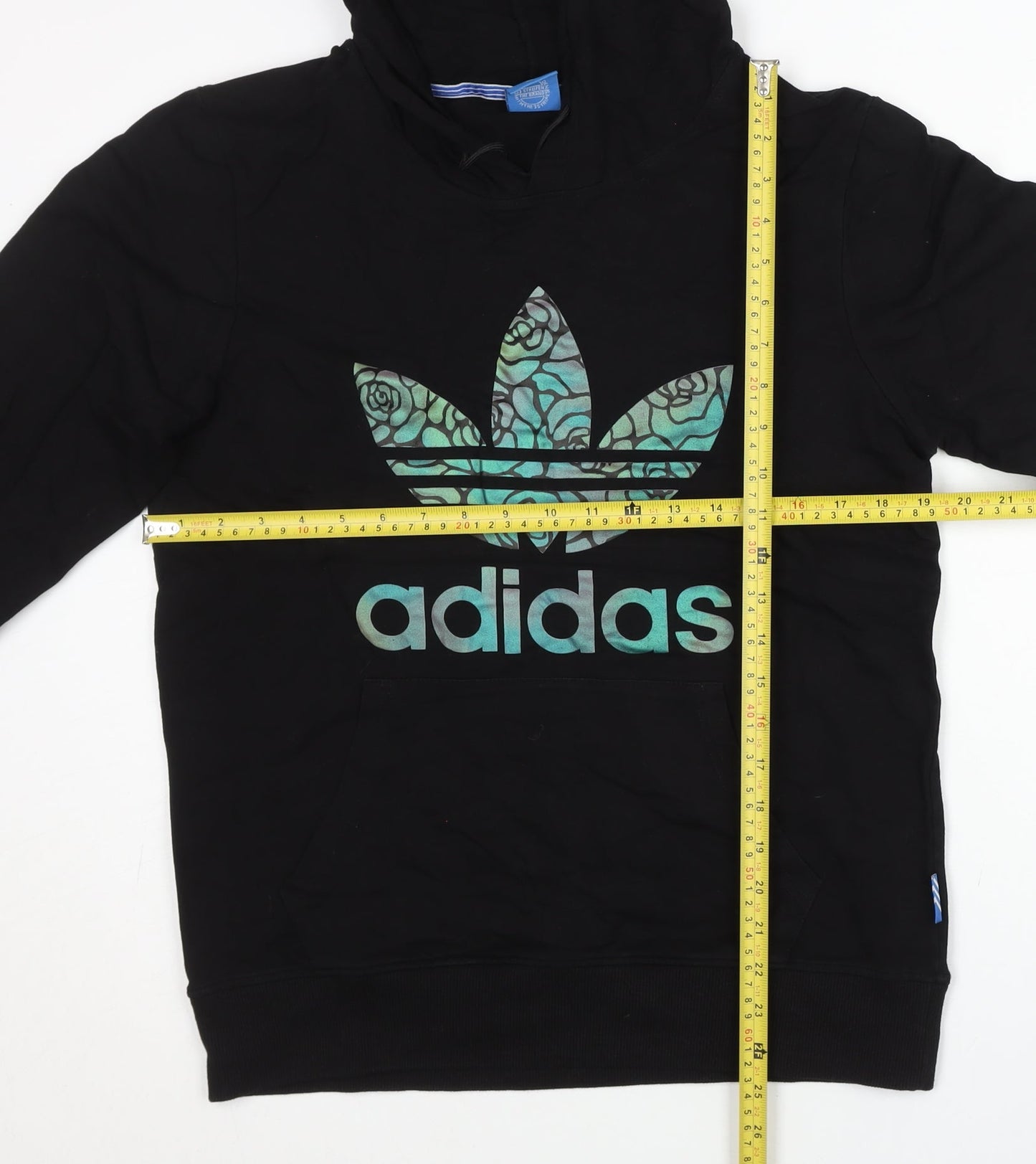 Adidas Womens Black XL Pullover Hoodie Cotton Logo Sweatshirt