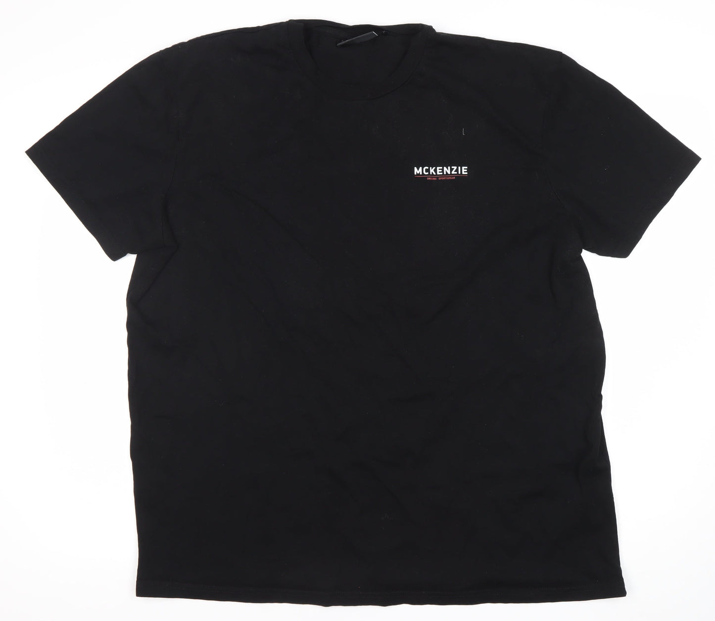 McKenzie Men's Black XL Crew Neck Short Sleeve Cotton T-Shirt