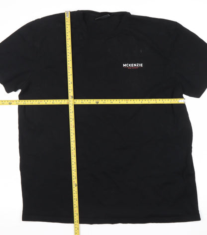 McKenzie Men's Black XL Crew Neck Short Sleeve Cotton T-Shirt