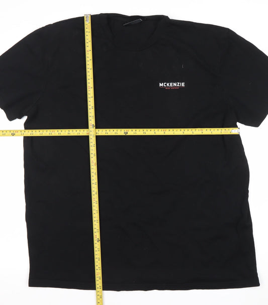McKenzie Men's Black XL Crew Neck Short Sleeve Cotton T-Shirt