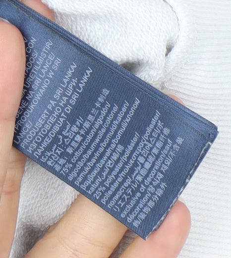 Tommy Hilfiger Men’s White Logo Sweatshirt L Regular Fit Pullover