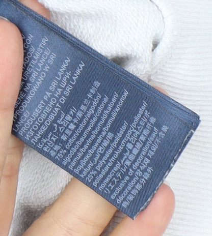 Tommy Hilfiger Men’s White Logo Sweatshirt L Regular Fit Pullover