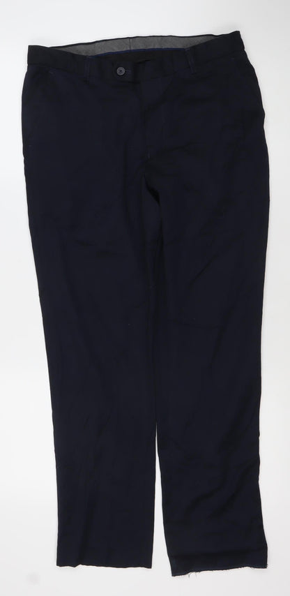 Taylor & Wright Men’s Blue Dress Pants 32S Slim Fit Formal Trousers