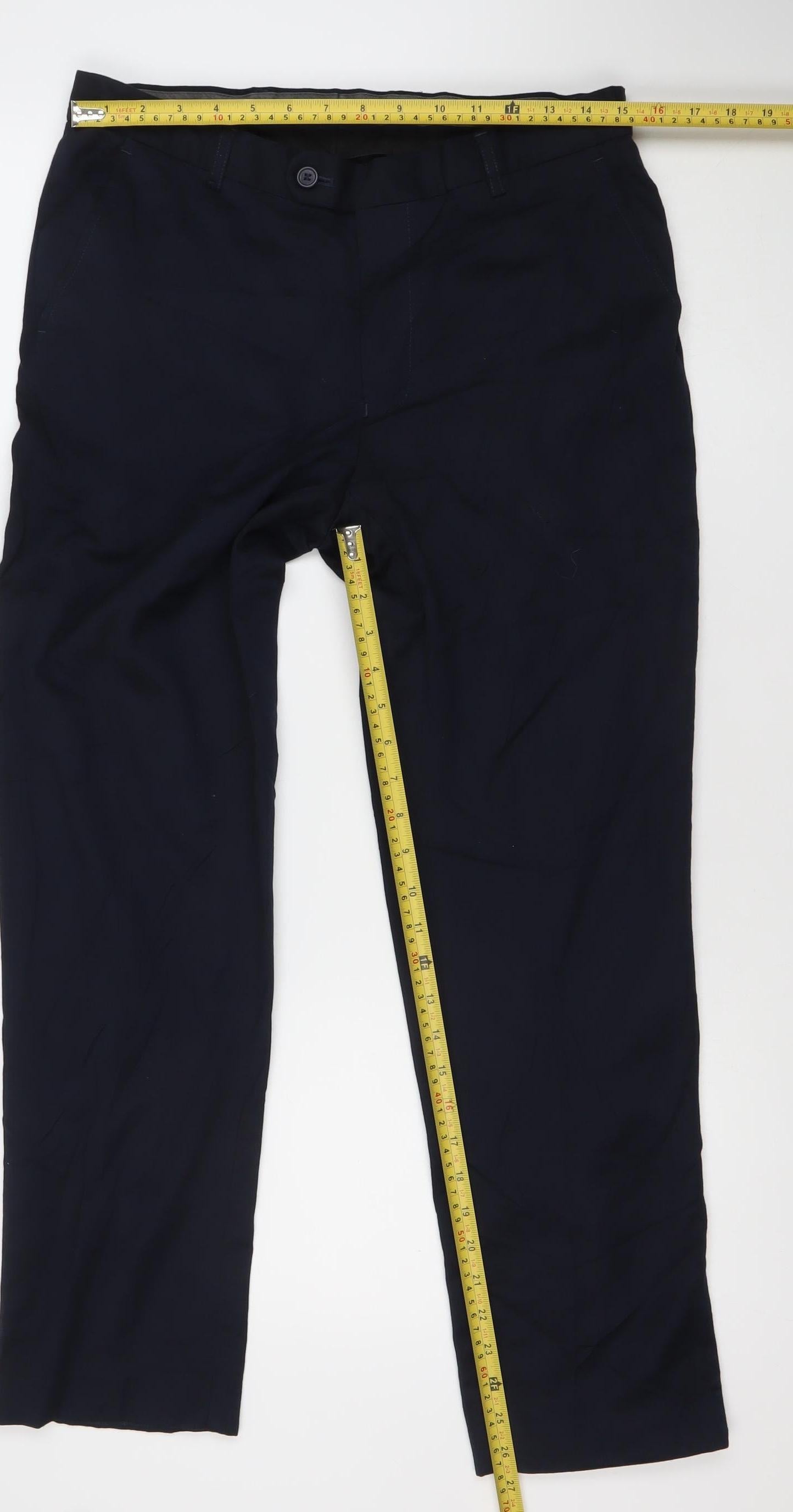 Taylor & Wright Men’s Blue Dress Pants 32S Slim Fit Formal Trousers