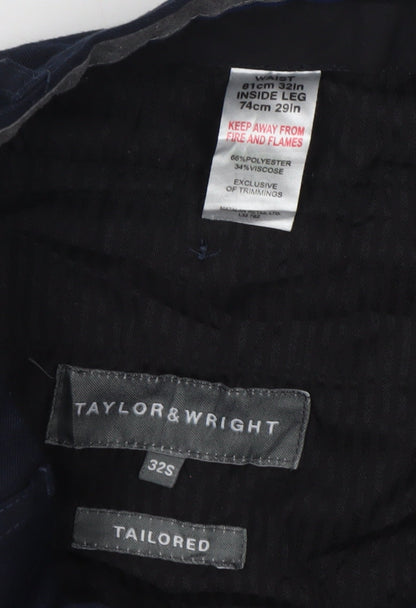 Taylor & Wright Men’s Blue Dress Pants 32S Slim Fit Formal Trousers