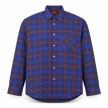 Bay Men's Blue Plaid Woven Button-Up Shirt M