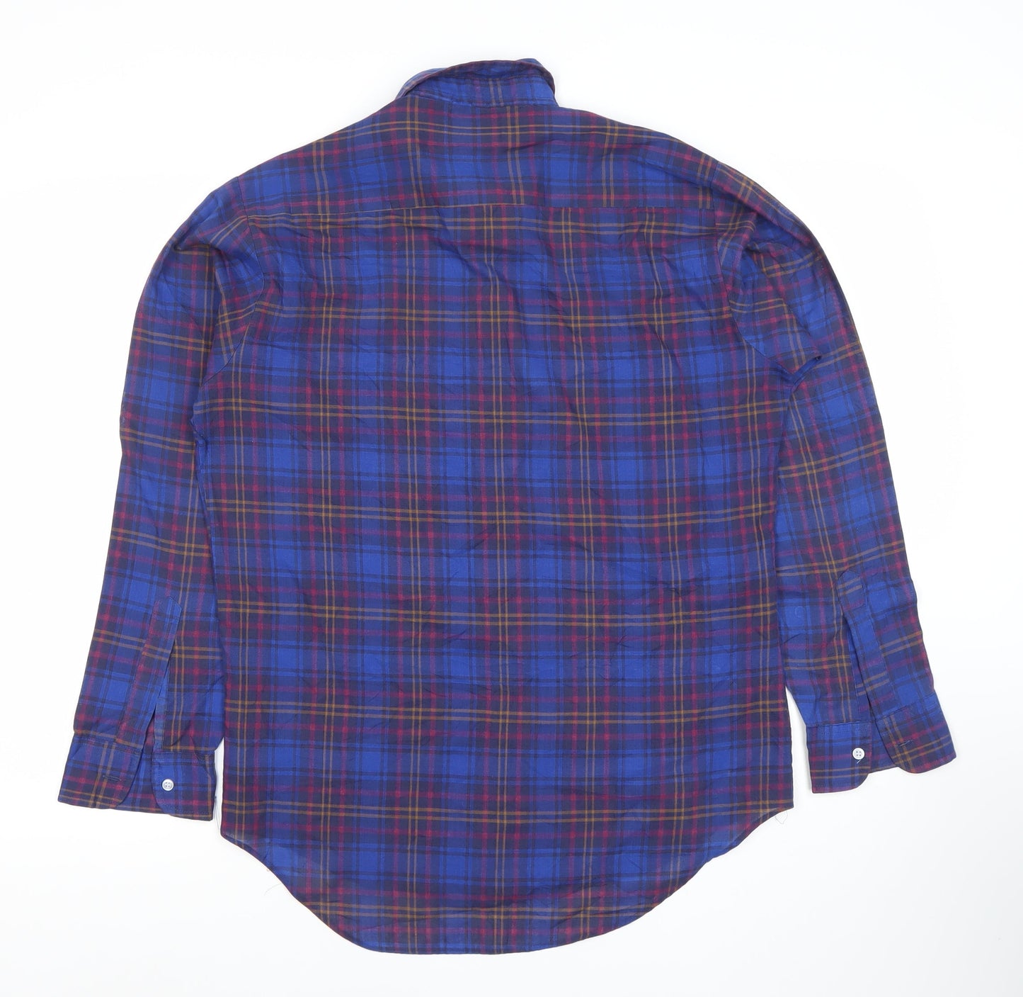 Bay Hill Classics Men's Blue Plaid Woven Button-Up Shirt M
