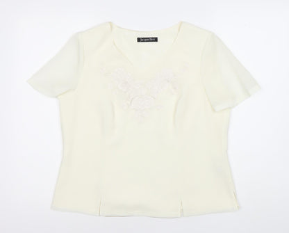 Womens UK Size 14 Jacques Vert Ivory Basic Blouse