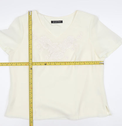 Womens UK Size 14 Jacques Vert Ivory Basic Blouse