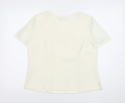 Womens UK Size 14 Jacques Vert Ivory Basic Blouse