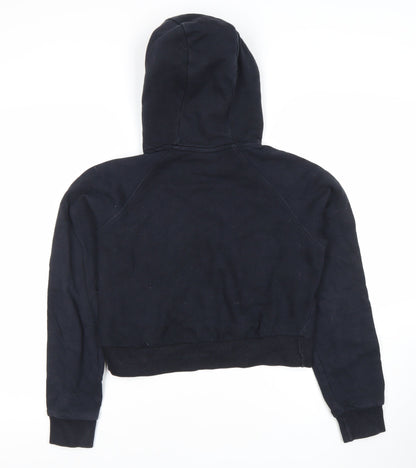 Ellesse Womens Black Hoodie UK 10 Pullover Logo Raglan Sleeve