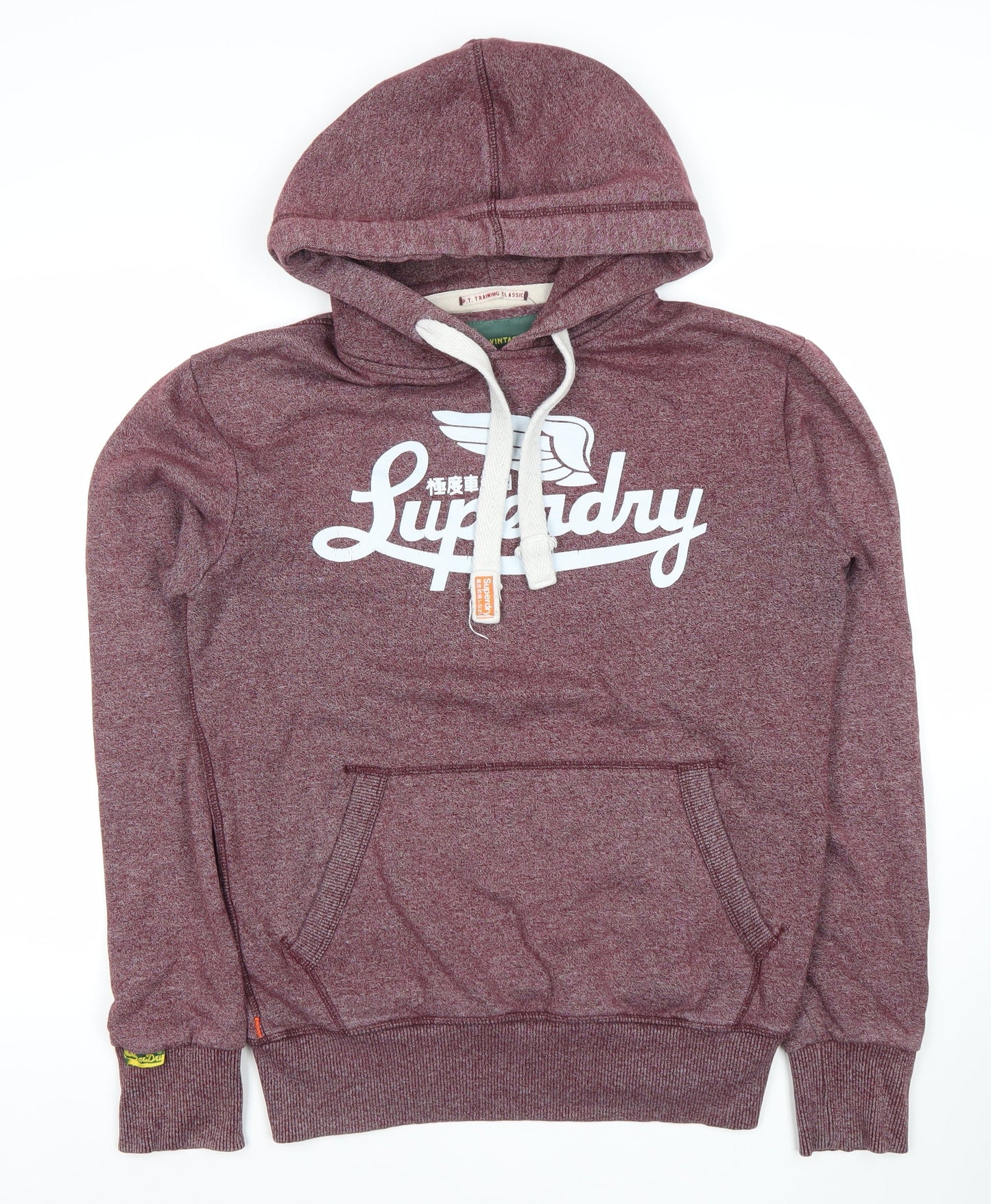 Superdry Men’s Red Pullover Hoodie Size S Graphic Logo