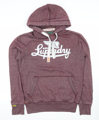 Superdry Men’s Red Pullover Hoodie Size S Graphic Logo