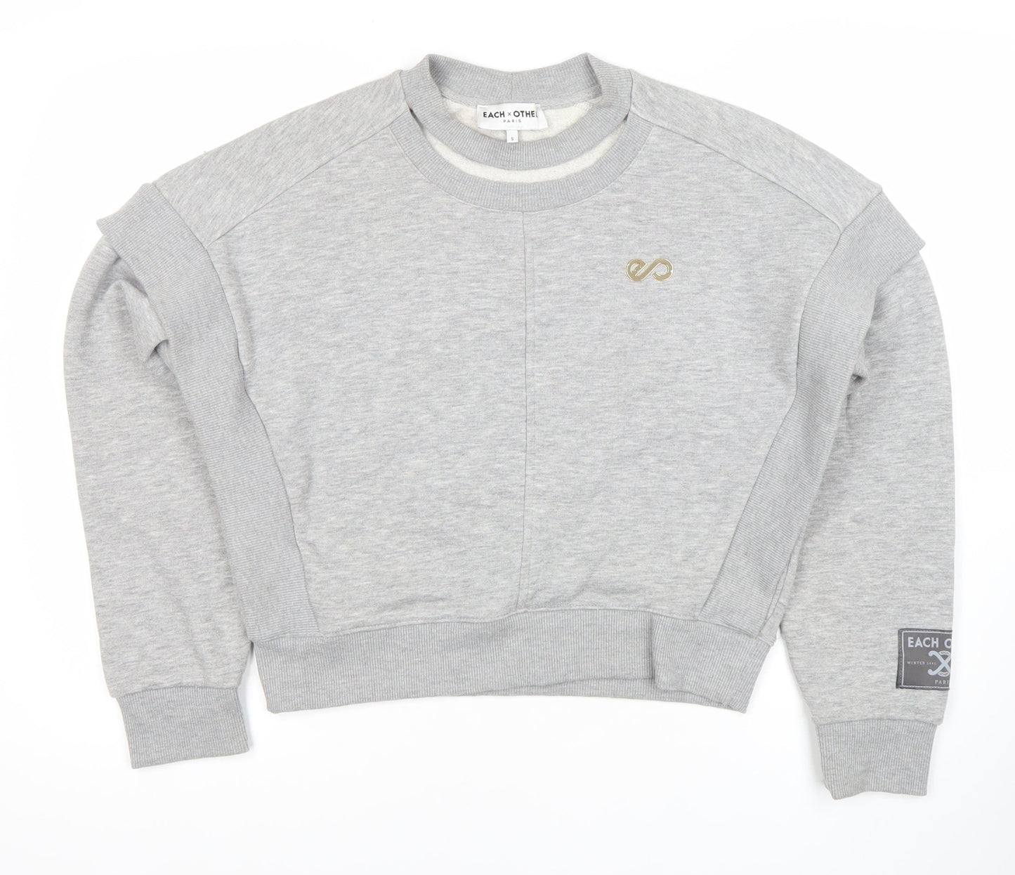 Each x Other Women Grey Small Crew Neck Sweatshirt Logo Detail