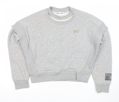 Each x Other Women Grey Small Crew Neck Sweatshirt Logo Detail