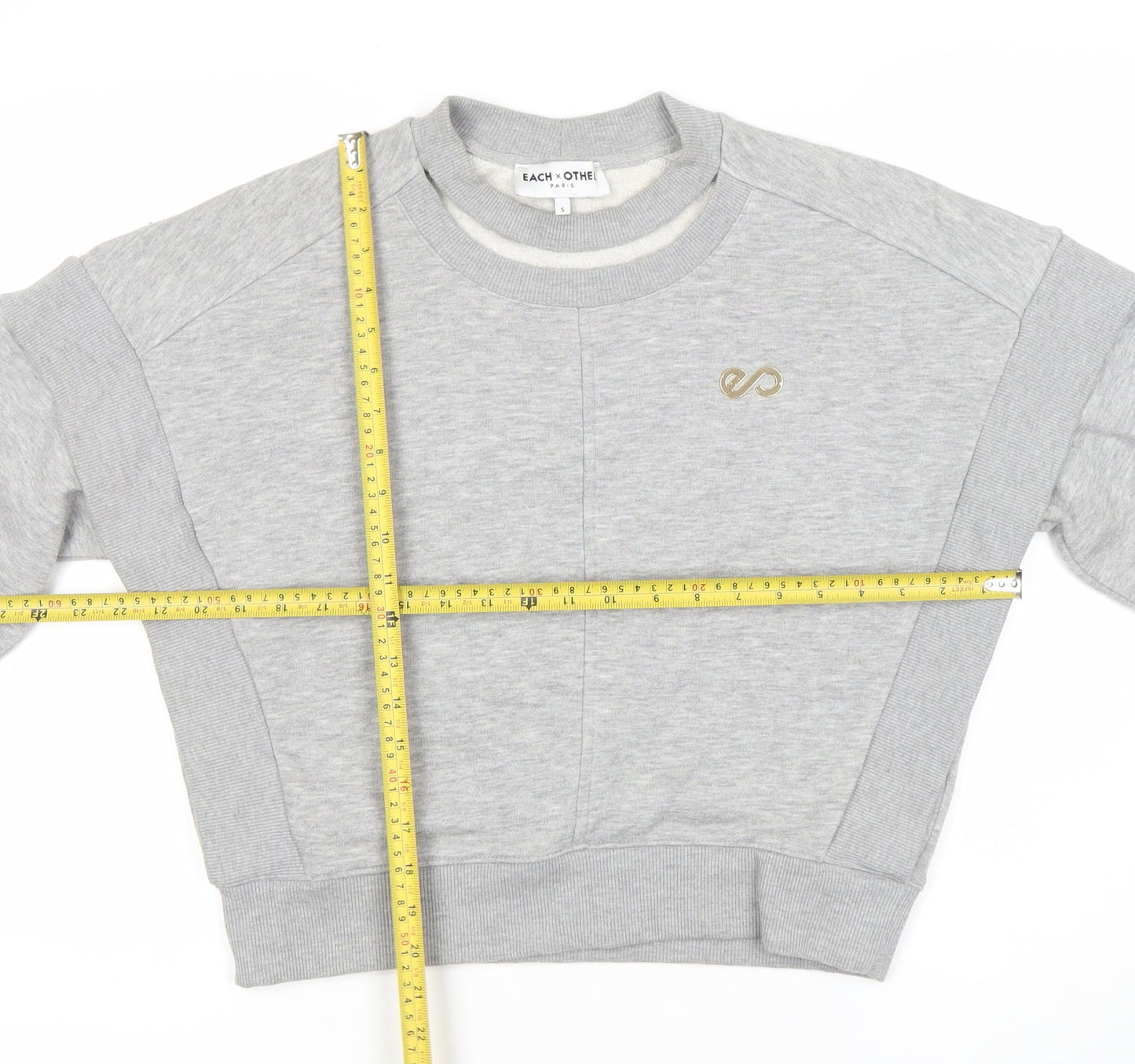 Each x Other Women Grey Small Crew Neck Sweatshirt Logo Detail