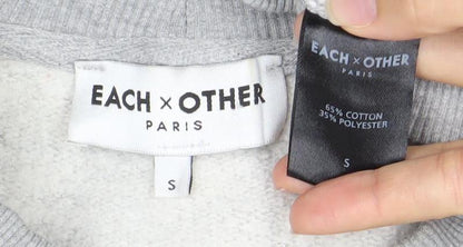 Each x Other Women Grey Small Crew Neck Sweatshirt Logo Detail