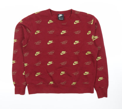 Mens UK Size S Nike Red Pullover Sweatshirt
