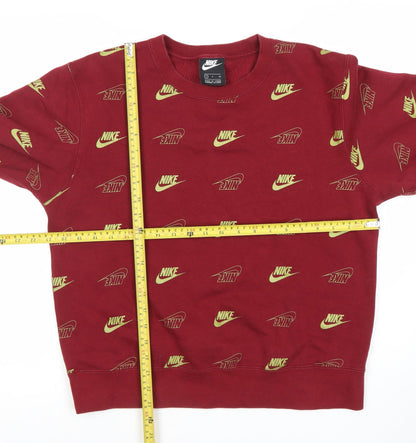 Mens UK Size S Nike Red Pullover Sweatshirt