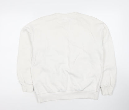 izzue Women White XS Pullover Sweatshirt Logo Patience & Love