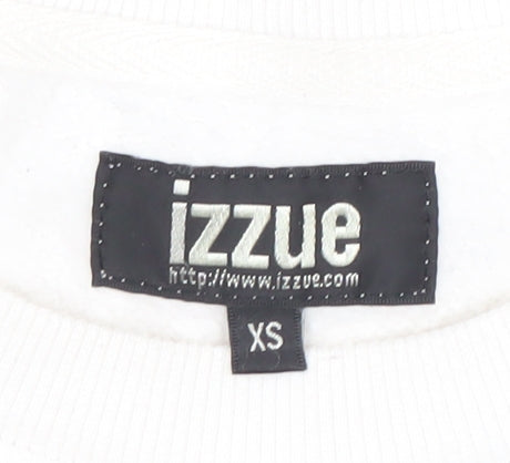 izzue Women White XS Pullover Sweatshirt Logo Patience & Love