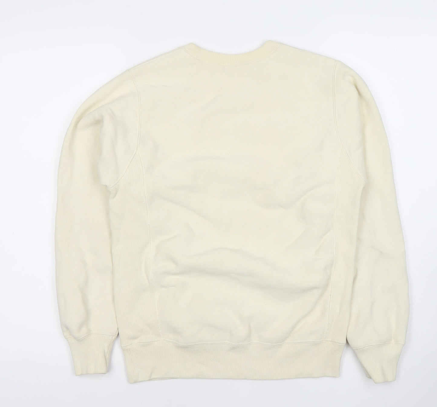 Champion Womens Ivory XS Pullover Sweatshirt Crew Neck Logo Jumper