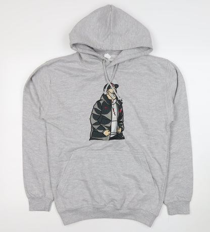 Mens UK Size S Just Hoods Grey Pullover Hoodie