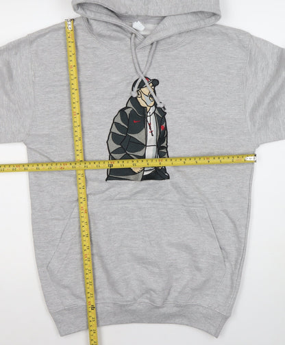 Mens UK Size S Just Hoods Grey Pullover Hoodie