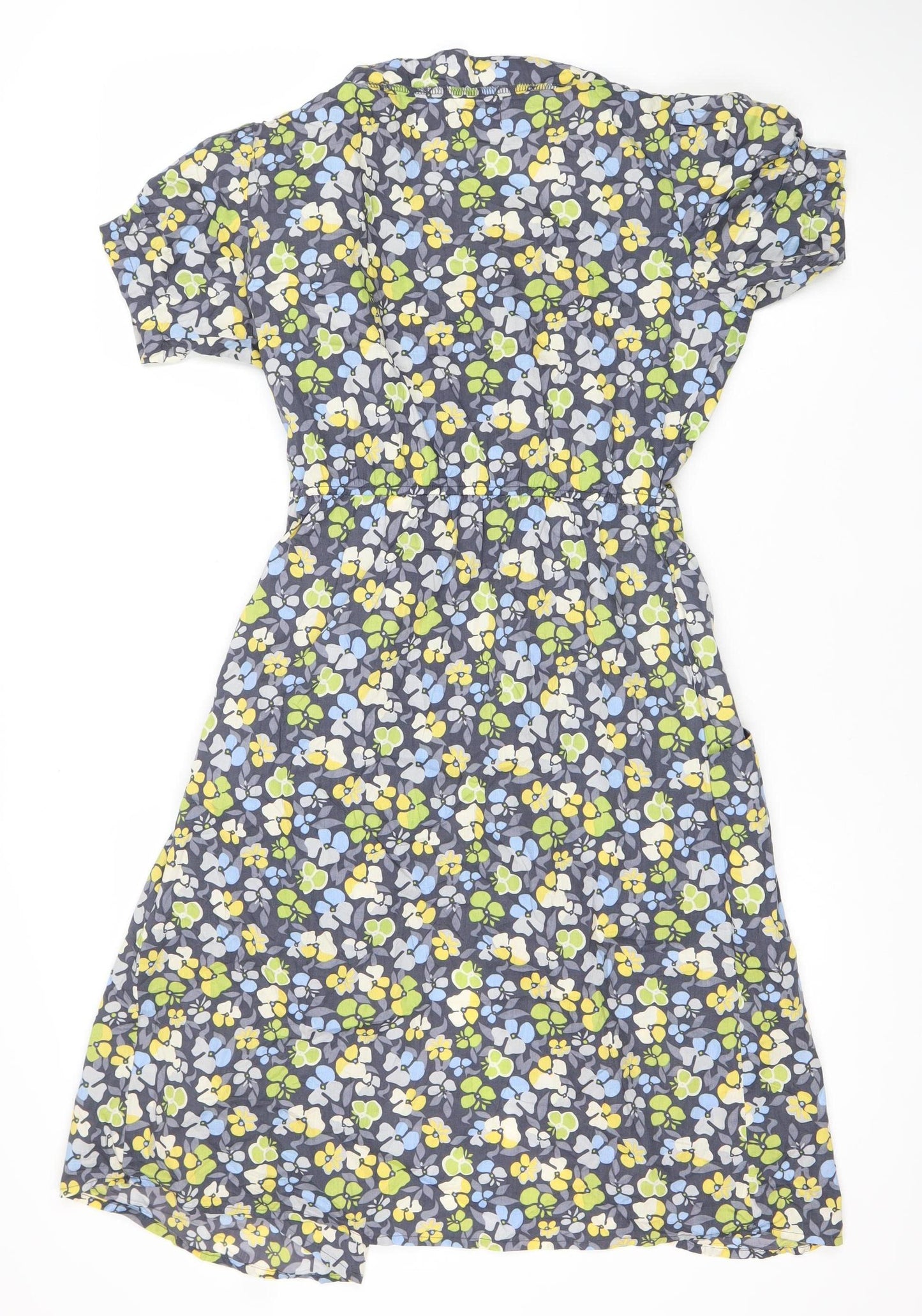 Avon Womens Multicoloured Floral A-Line Midi Dress L Cotton