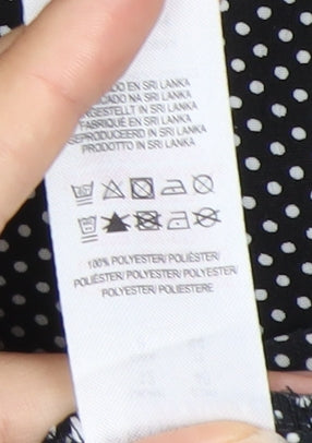 Primark Womens Black Yellow Floral Wrap Dress Size 12 Sleeveless V-Neck