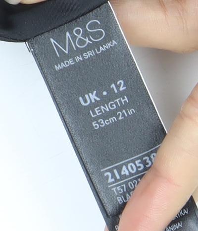 Marks and Spencer Women Black Lace Pencil Skirt Size 12 Zip Lined