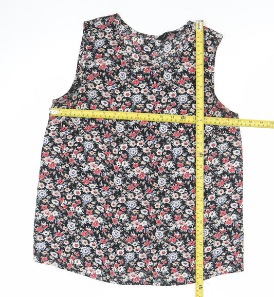 New Look Womens Multicoloured Floral Sleeveless Tank Top Size 8
