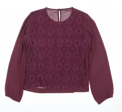 Womens UK Size 12 NEXT Purple Lace Blouse