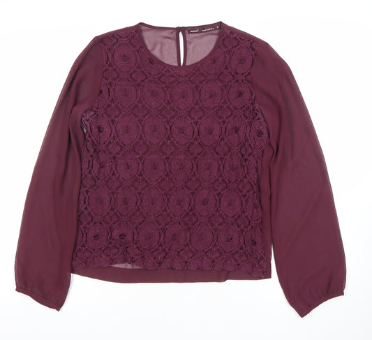 Womens UK Size 12 NEXT Purple Lace Blouse