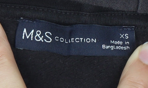 Womens UK Size XS Marks and Spencer Black Pullover Hoodie