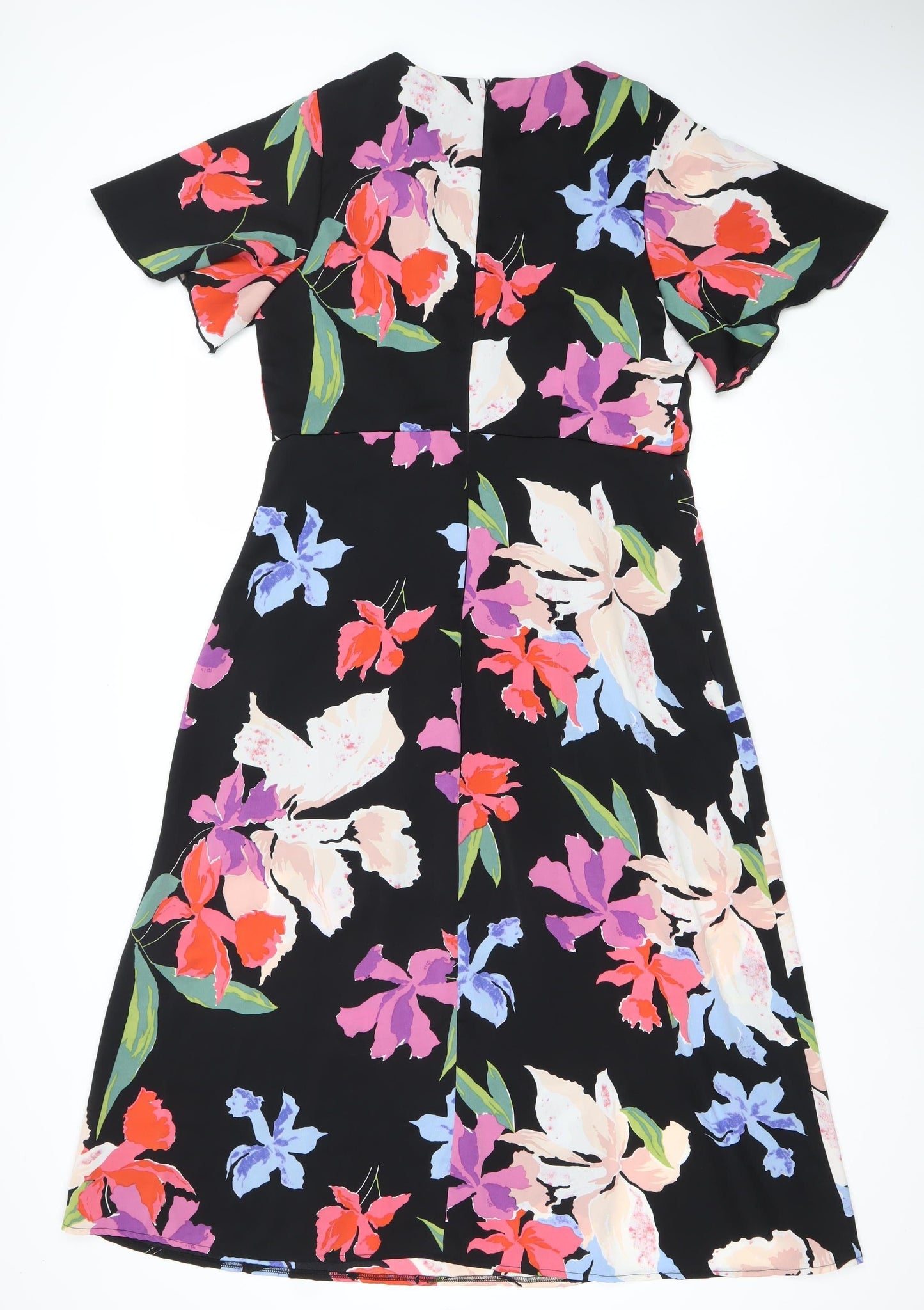 Girl In Mind Women’s Black Floral Fit & Flare Dress UK 12