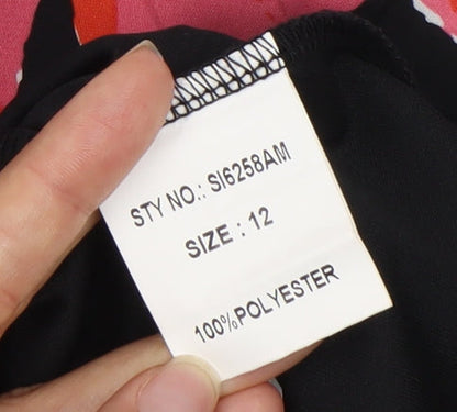 Girl In Mind Women’s Black Floral Fit & Flare Dress UK 12