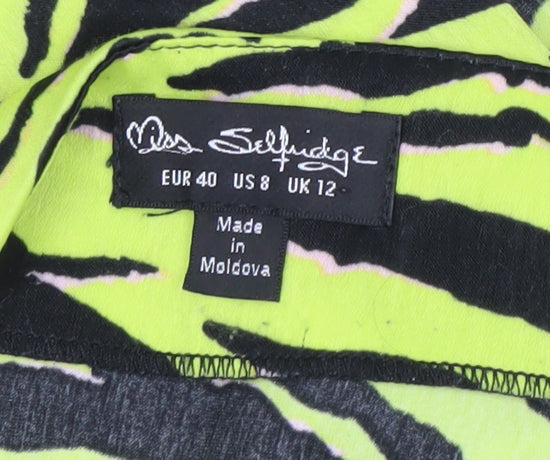Miss Selfridge Women’s Multicoloured Animal Print Skirt UK 12