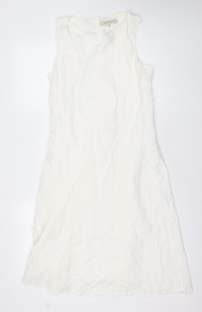 Rocha John Rocha Women’s Ivory Linen Shift Dress Size 14 Sleeveless
