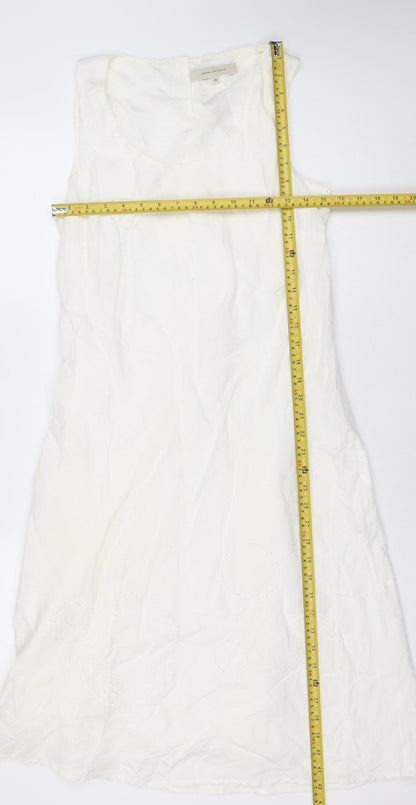 Rocha John Rocha Women’s Ivory Linen Shift Dress Size 14 Sleeveless