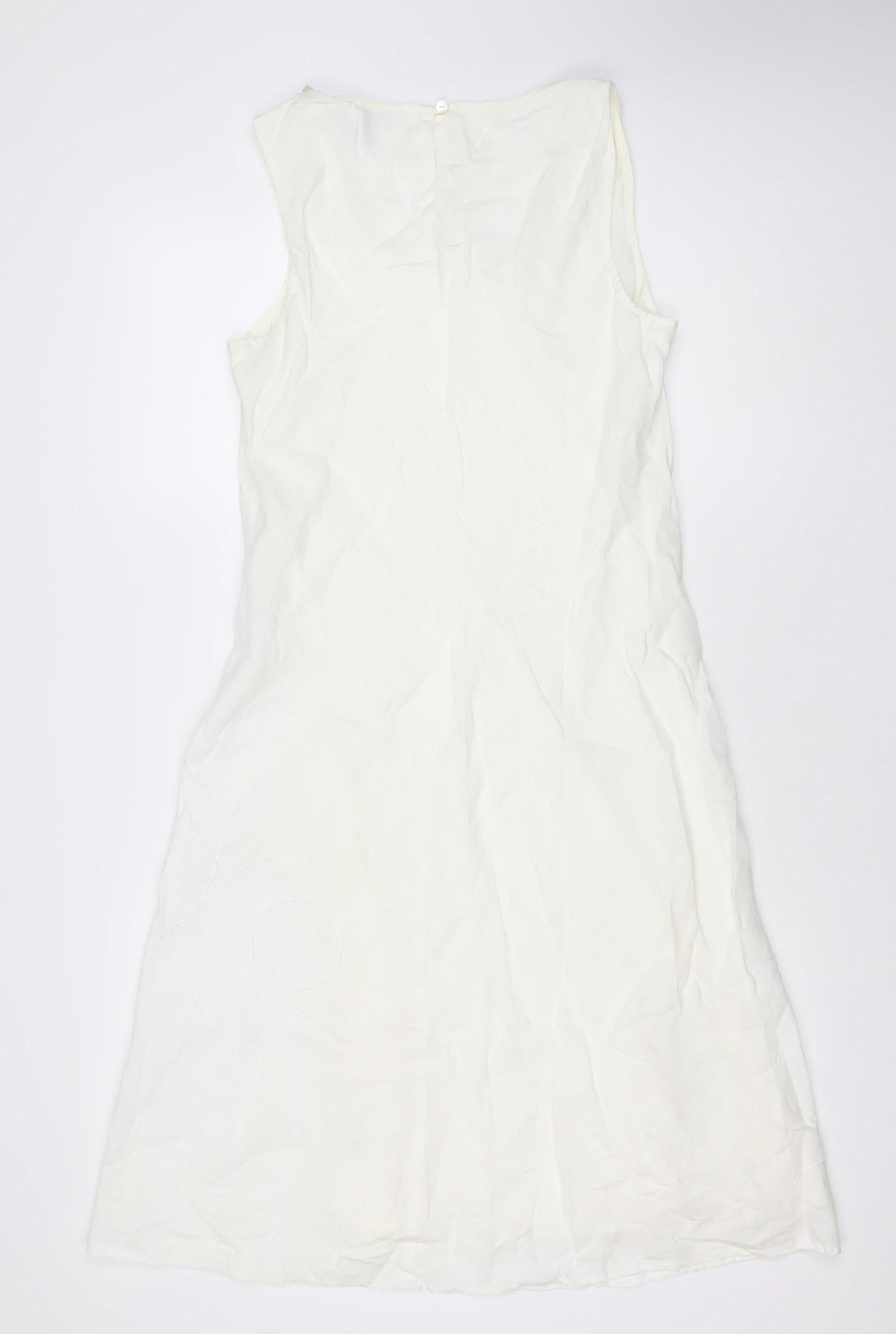 Rocha John Rocha Women’s Ivory Linen Shift Dress Size 14 Sleeveless