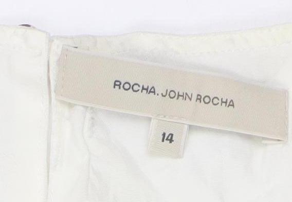 Rocha John Rocha Women’s Ivory Linen Shift Dress Size 14 Sleeveless