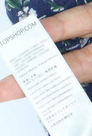 Topshop Womens Blue Floral Harem Trousers Size 8 Viscose Lightweight