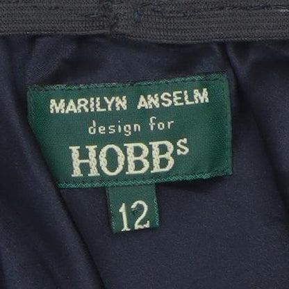 Hobbs Women’s Black Silk Floral A-Line Knee Length Skirt Size 12