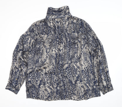 Womens UK Size 18 Planet Blue Basic Blouse