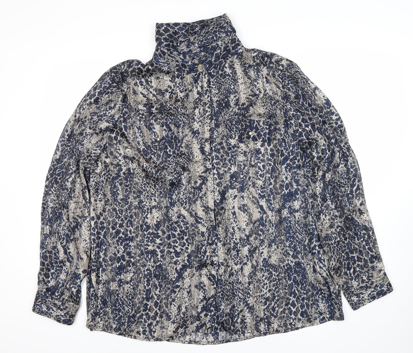 Womens UK Size 18 Planet Blue Basic Blouse